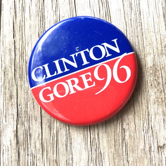 VTG Political Button Clinton Gore ‘96 Red Why Blue - Picture 5 of 5